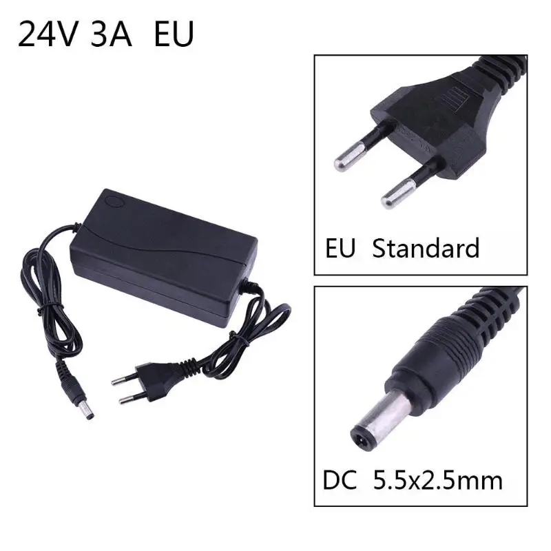 24V 3A AC в DC адаптер питания конвертер 5,5*2,5 мм светодиодный светильник ремень