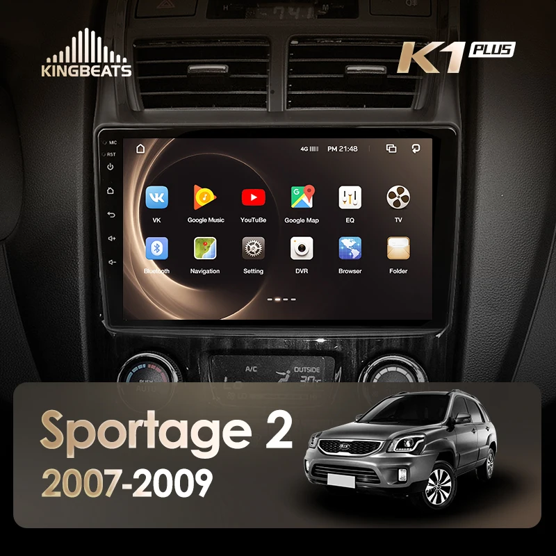 KingBeats штатное головное устройство Kia Sportage 2 JE KM 2007 GPS Android 8.1 автомагнитола на андроид магнитола для Киа Спортейдж 2 JE KM автомобильная мультимедиа Octa Core 8 core*1.8G DDR4 2G ROM 32G RAM / 4+64G