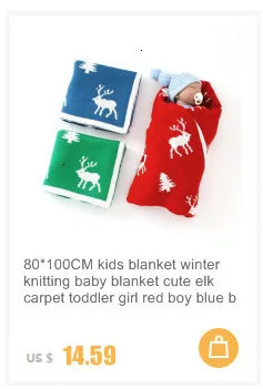 80*100 см, детское одеяло, зимнее вязанное детское милое одеяло, коврик с изображением лося, для маленьких девочек, красное, голубое одеяло для мальчиков, детское постельное белье, пеленка для малышей