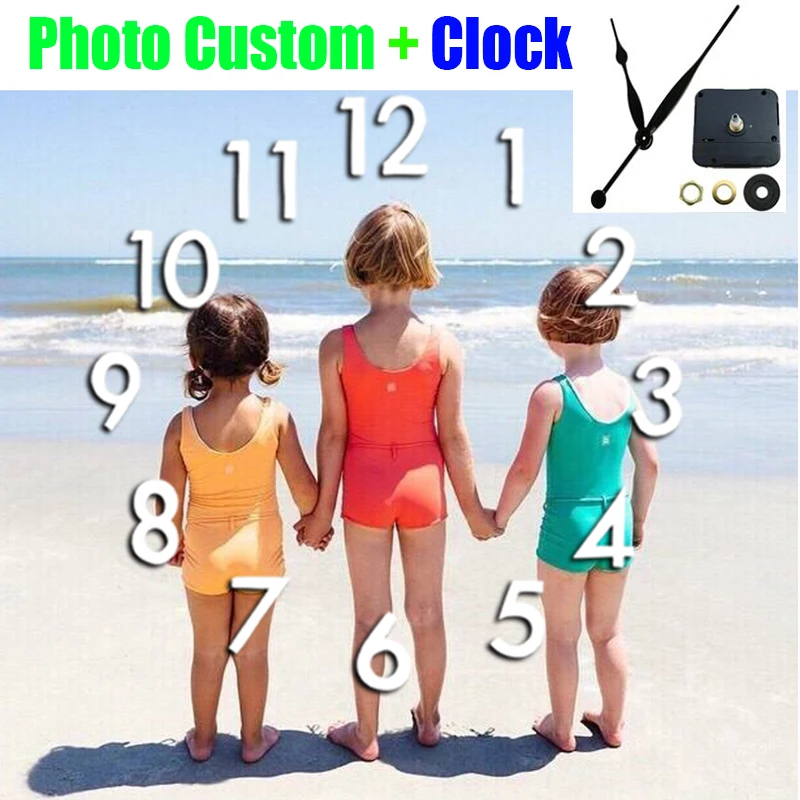 

"Photo custom+clock" Diamond Painting Cross Stitch Kit Full Square/ Round 5D Picture Embroidery Private Personal Customization M