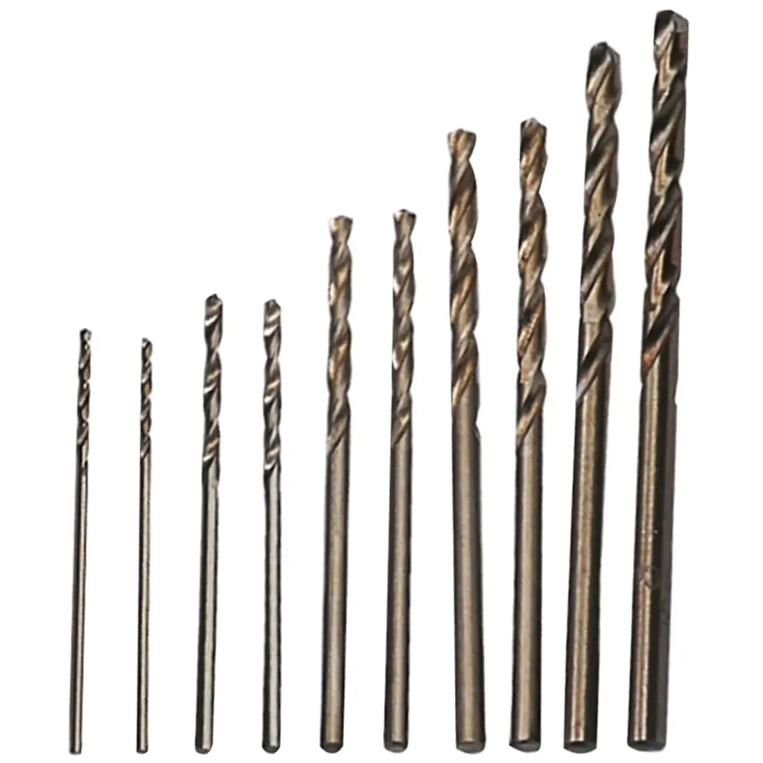1 мм, 1,5 мм, 2 мм, 2,5 мм, 3 мм, 10 шт., HSS M35 Co, набор сверл для нержавеющей стали/общего/алюминия с прямым хвостовиком