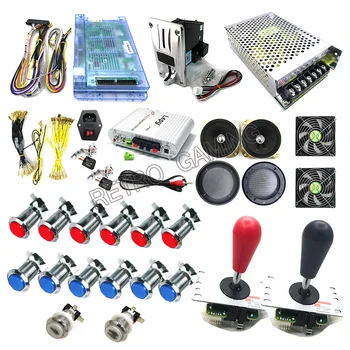 

Newest DIY Arcade game parts kit with 1388 in 1 PCB board, LED coin acceptor, power supply, buttons, bat top ball joystick