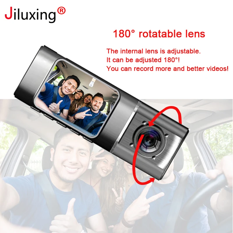 Jiluxing фронтальная 1080P+ внутренняя 720P торпедная камера 1,5 дюймов Мини Автомобильный видеорегистратор две камеры s видео рекордер автомобильная камера 24H монитор для парковки