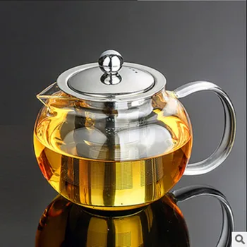 

CJ254 Best Heat Resistant Glass Tea Pot Flower Tea Set Puer kettle Coffee Teapot Convenient With Infuser Office Home Teacup