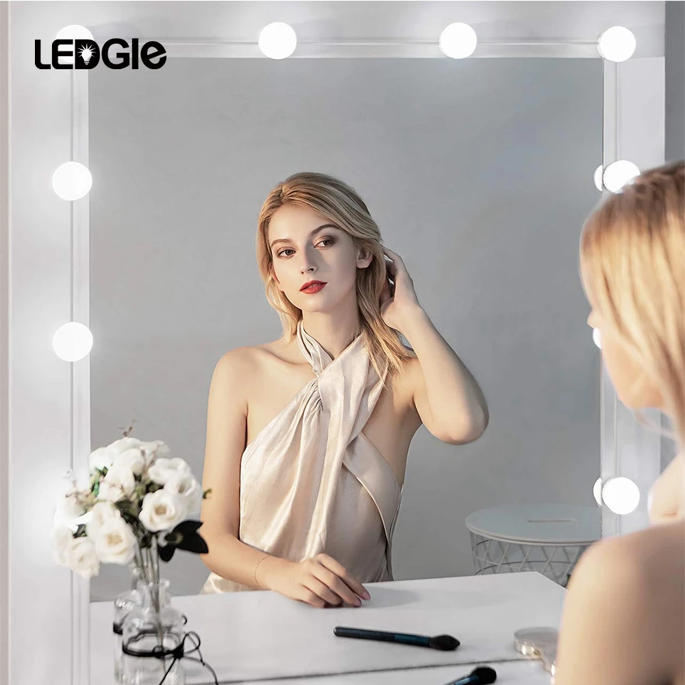 LEDGLE Hollywood Style USB Makeup light LED cosmetic mirror lamp in lighting makeup 6 10 14 Bulbs For Bathroom Led Wall Lamp