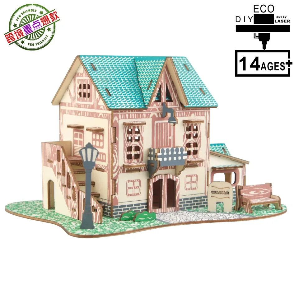 3D деревянные 3D головоломки модели головоломки DIY хижина ручной работы игрушка звезда ИНН