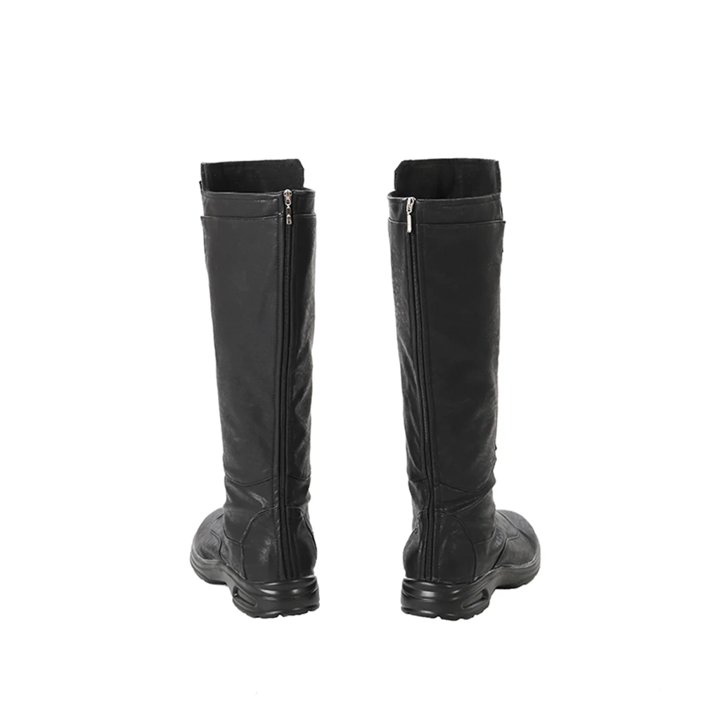 Manluyunxiao Thor Cosplay High Boots Marvel Superhero Thor Odinson Black Shoes Men Halloween Costume For Men Faux Leather