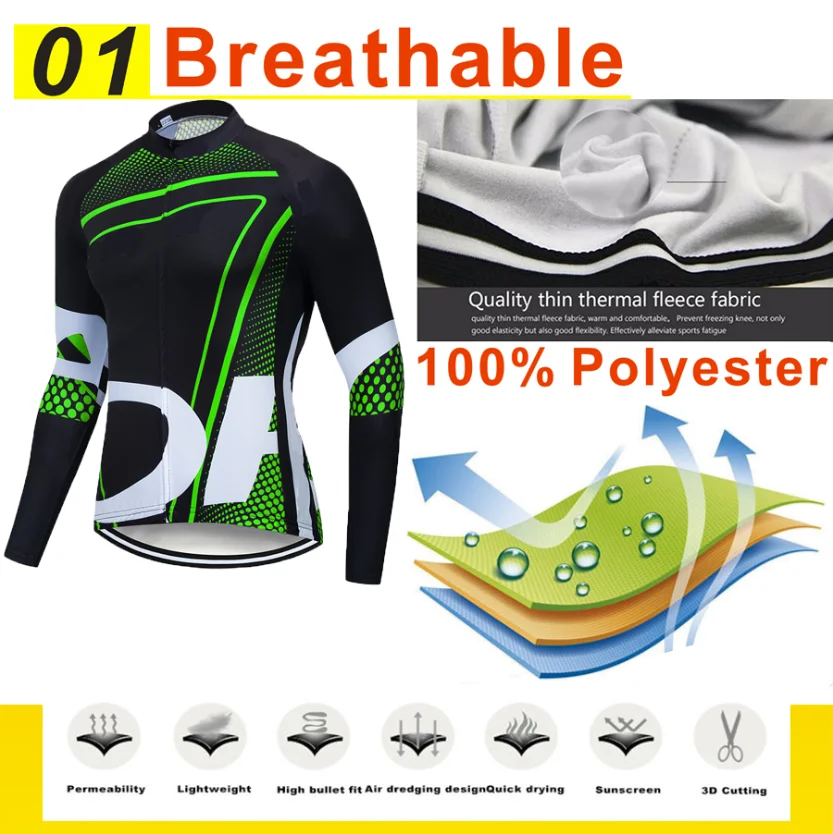 Orbeing зимний теплый шерстяной флисовый Трикотажный костюм с длинными рукавами теплая одежда для велосипеда Mtb Джерси Одежда