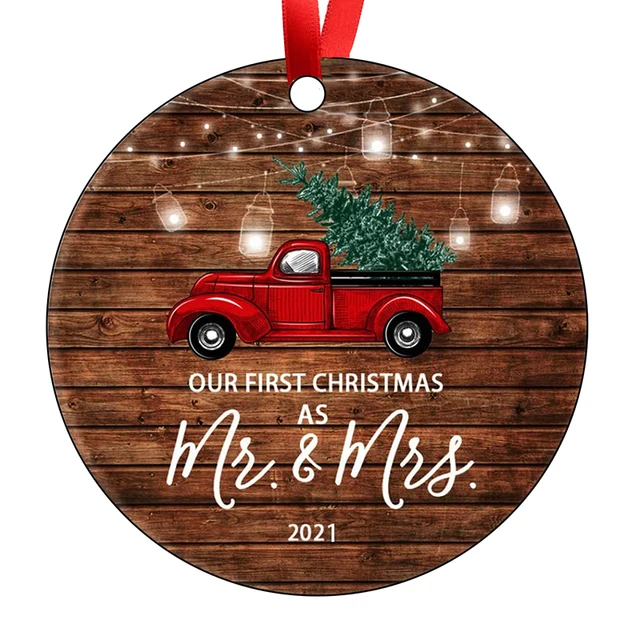 1st Christmas Married Ornament 2022 Mrs And Mrs 2022 Our First Christmas As Mr & Mrs Just Married Truck Tree Ornament Gift  For Newlywed Couple Christmas Tree Decoration|Pendant & Drop Ornaments| -  Aliexpress