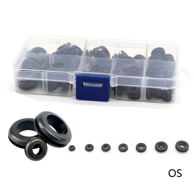 Anel de Borracha Grommet Seal Sortimento Grupo Fio Elétrico Proteger Ket Água Hidráulica Apertado Preto com Caixa Cabo Plug Mangueira 88 Pcs o