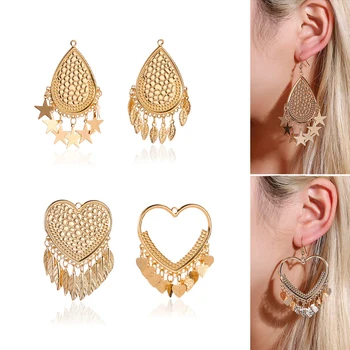 

2020New 60Pcs exaggerated Heart or Drop alloy pendants button for DIY Jewelry earring or necklace accessories ER42