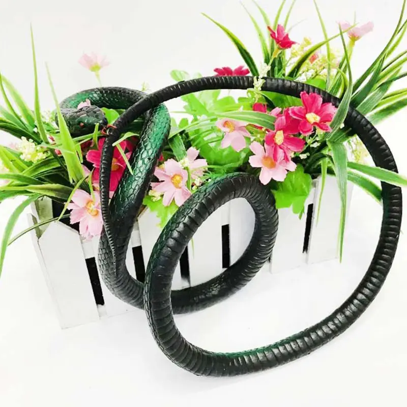 Fake Realistic Snake Scary Rubber Toy for Prank Party Halloween Props April Fool R7RB