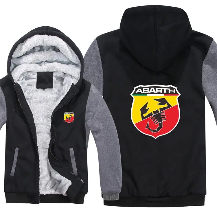 Abarth толстовки Мужская куртка зимняя высококачественная мужская повседневная шерстяная подкладка флисовая Abarth мужские толстовки с капюшоном - Цвет: as picture