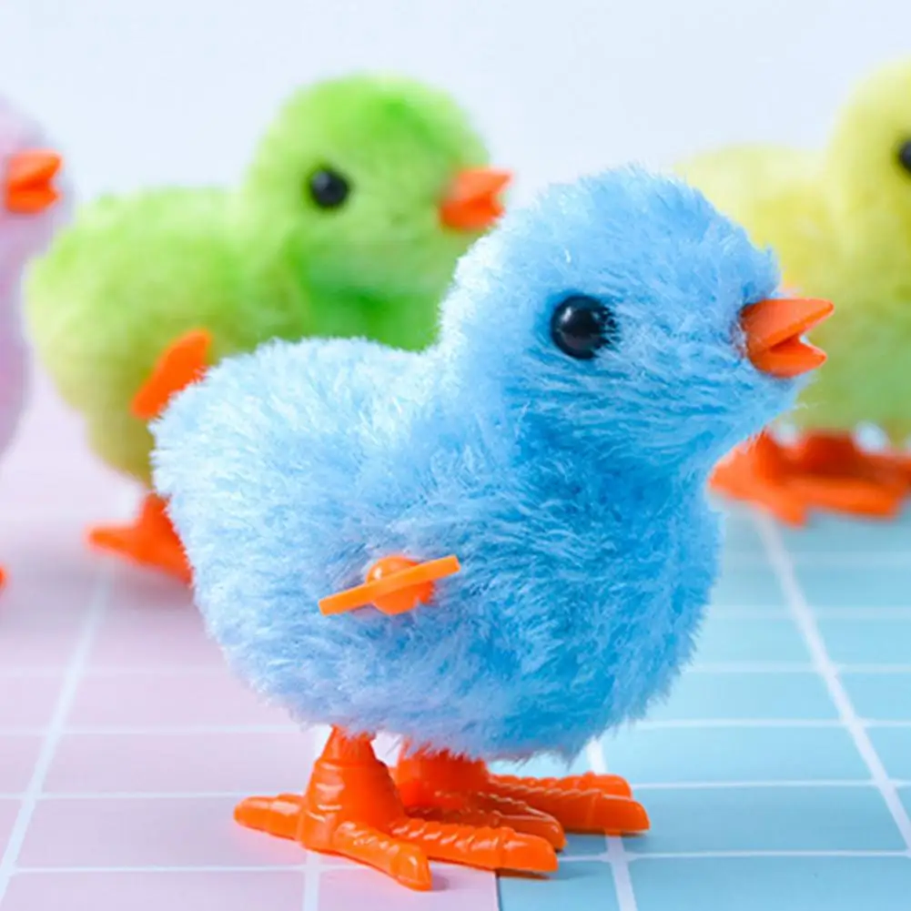Wind-up Hopping Chick Toys Clockwork Chicken Toys Plush Chicks Chicken Easter Party Favors Goody Color: Send By Randomly