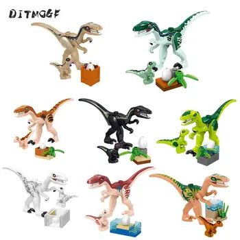 

Jurassic Dinosaur World Park Fallen Kingdom Carnotaurus & Interbreed Velociraptor T-Rex Movies Dinosaurs Blocks