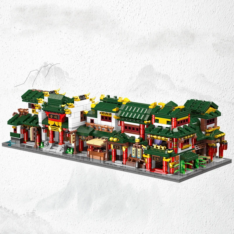 Xingbao блоки 01103 китайский город 6 в 1 древняя архитектура уличный пейзаж Строительные блоки совместимы с логотипом игрушки