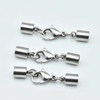 

Stainless Steel Leather String Clip Hanging Pot Holder Lobster Clasp + Hanging End Set Bracelets Necklace Leather String Clip Ac