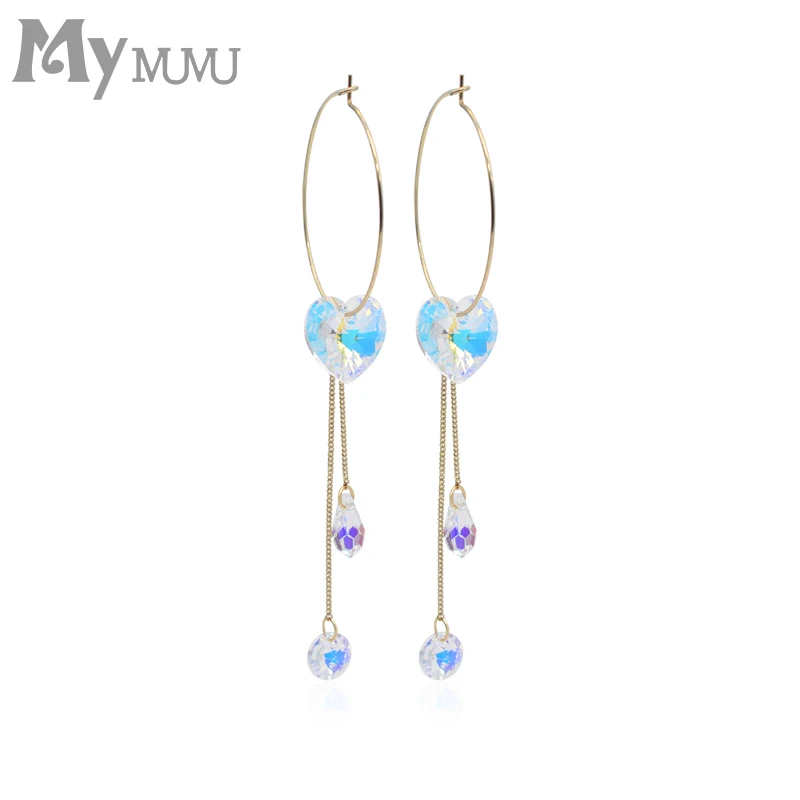 2019 fashion Love heart earrings Trendy Earrings Circle Loop for Women | Украшения и аксессуары