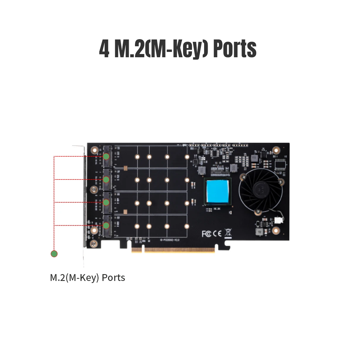 Адаптер PCIE к M2 M.2 NVMe SSD адаптер M2 к PCIE 3,0X16 карта контроллера M ключ 4-портовый независимый PCI Express 3,0x4 пропускная способность