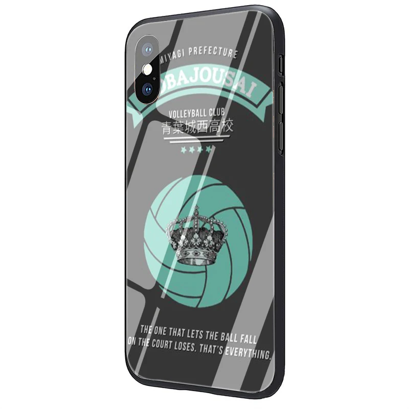 G3 EWAU HAIKYUU! Чехол из закаленного стекла для телефона Karasuno Nekoma Crest для iphone 5 5s SE 6 6s 7 8 plus X XR XS 11 pro Max - Цвет: G3