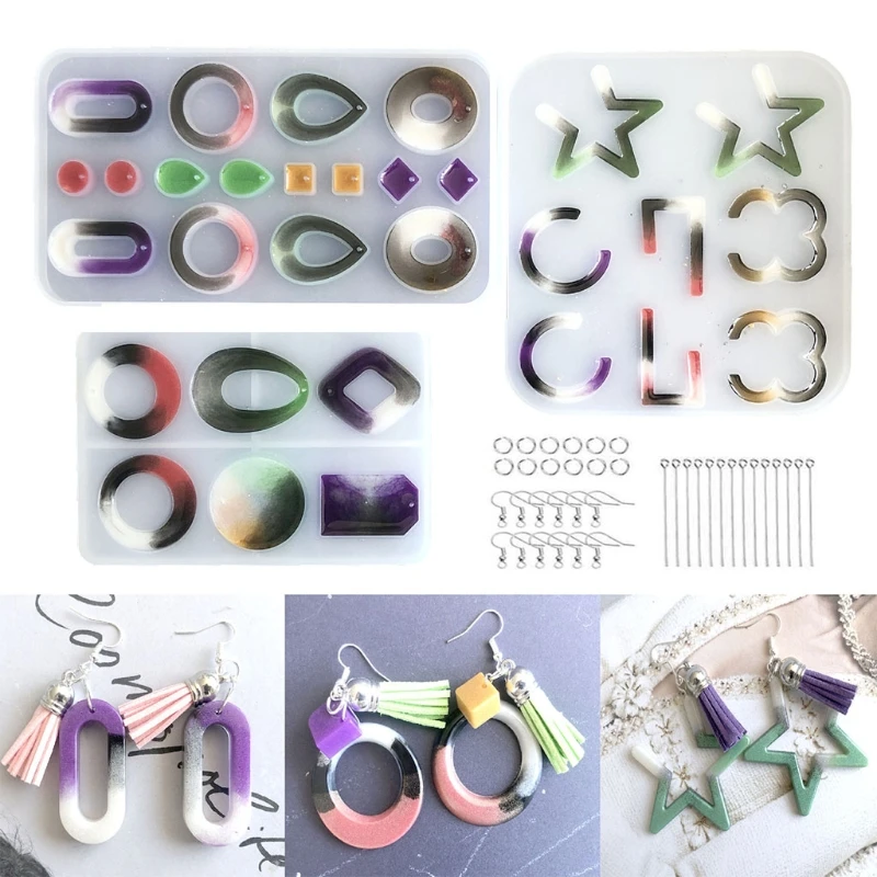 

1 Set Crystal Epoxy Resin Mold Earrings Pendant Casting Silicone Mould DIY Crafts Handmade Decorative Jewelry Making Tools