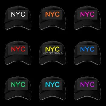 

Black Stranger Things Caps Light Glow EL Wire Baseball Caps Customs LED Letter Cap For Christmas Birthday Gift