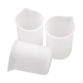 

10 Pieces of 100Ml Transparent Silicone Manual DIY Process Mixing Measuring Cup Resin Glue Tool Jewelry Making