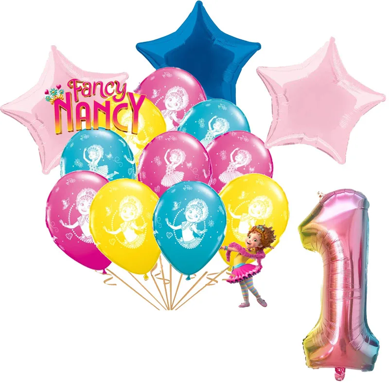 

Fancynancy Foil Balloon 32" Rainbow number Balloon Kids Toys Baby Girl One Birthday Party Decorations Princess Ballon