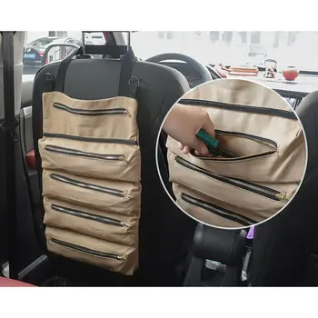 

Portable Canvas Tool Roll-Up Storage Bags Car Seat Back Wrench Tools Bag Organizer