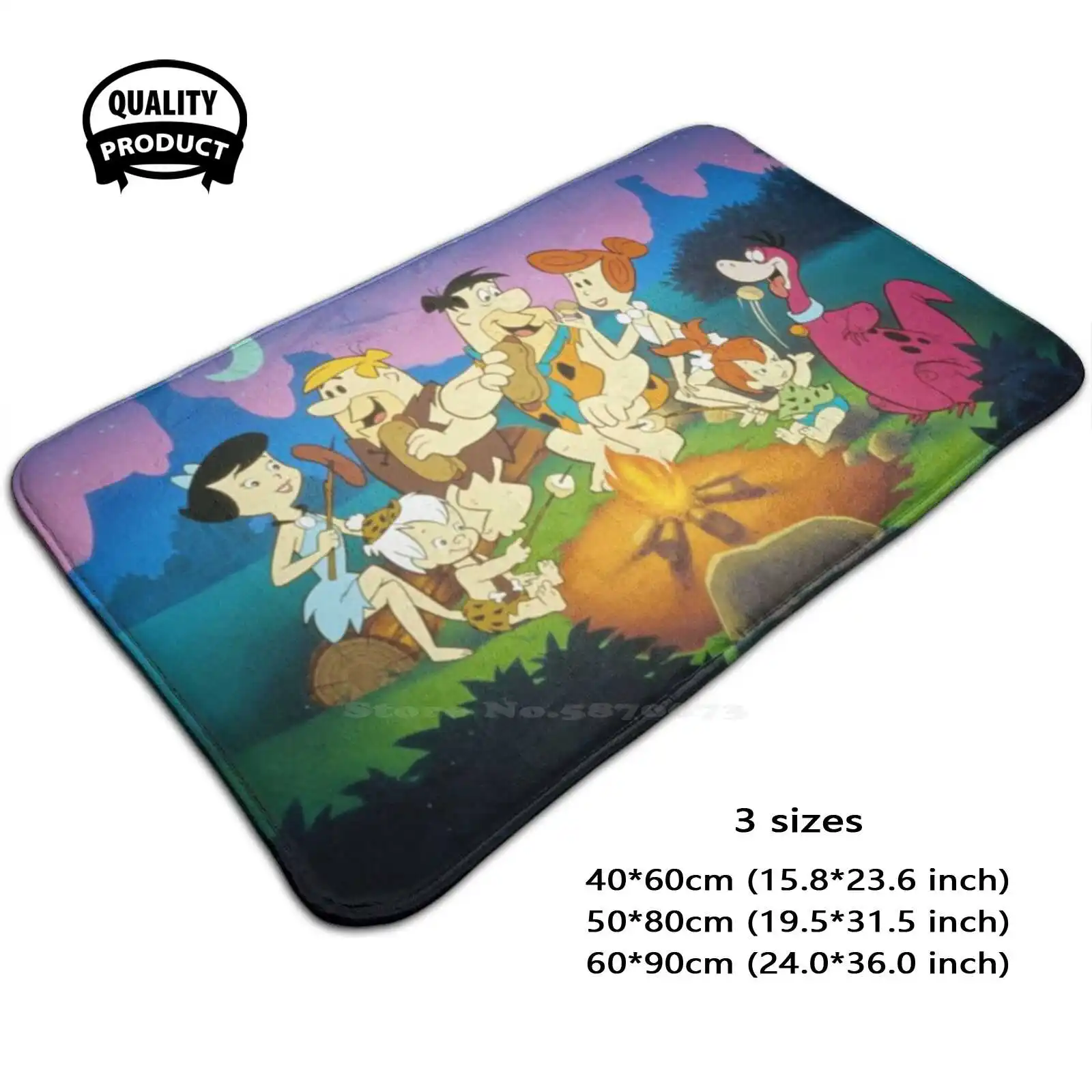 Comodo Zerbino Tappeto Tappeto Foot Pad Flintstones Cartoon Fred Flintstone Pebbles Retro Bam Bam Vintage Bedock Barney