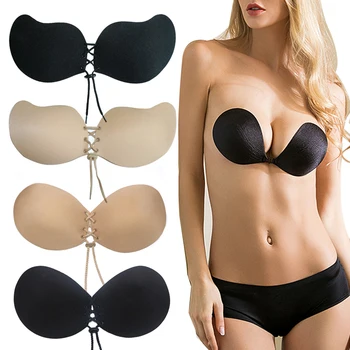 

Sexy Push Up Bra Backless Strapless Invisible Bra Seamless Silicone Self Adhesive Underwear for Women Ladies Girls Wedding dress