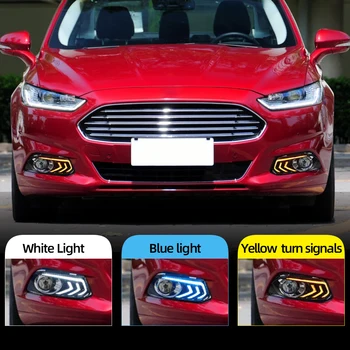 

CSCSNL 2PCS Car DRL 12V LED Daytime Running Light With Turn Yellow Signal Relay For Ford Mondeo Fusion 2013 2014 2015 2016
