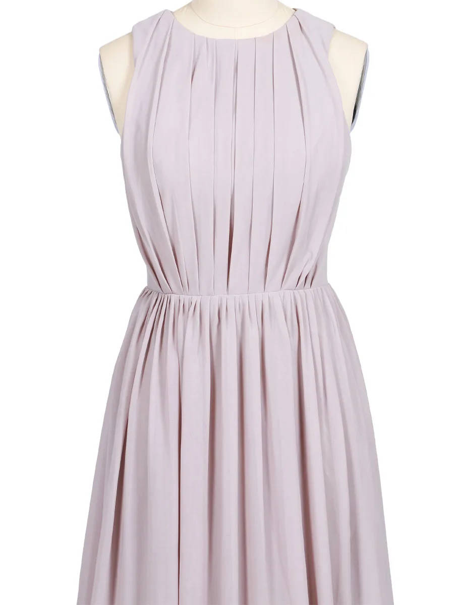 A-Line Scoop Neck Floor Length Chiffon Prom Dress Evening Dress For Wedding Party