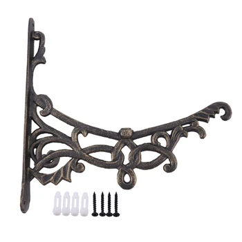 

Hanging Plant Bracket Retro Outdoor Indoor Garden Hook Decorative Plant Brackets with Screws for Balcony Bird Feeder