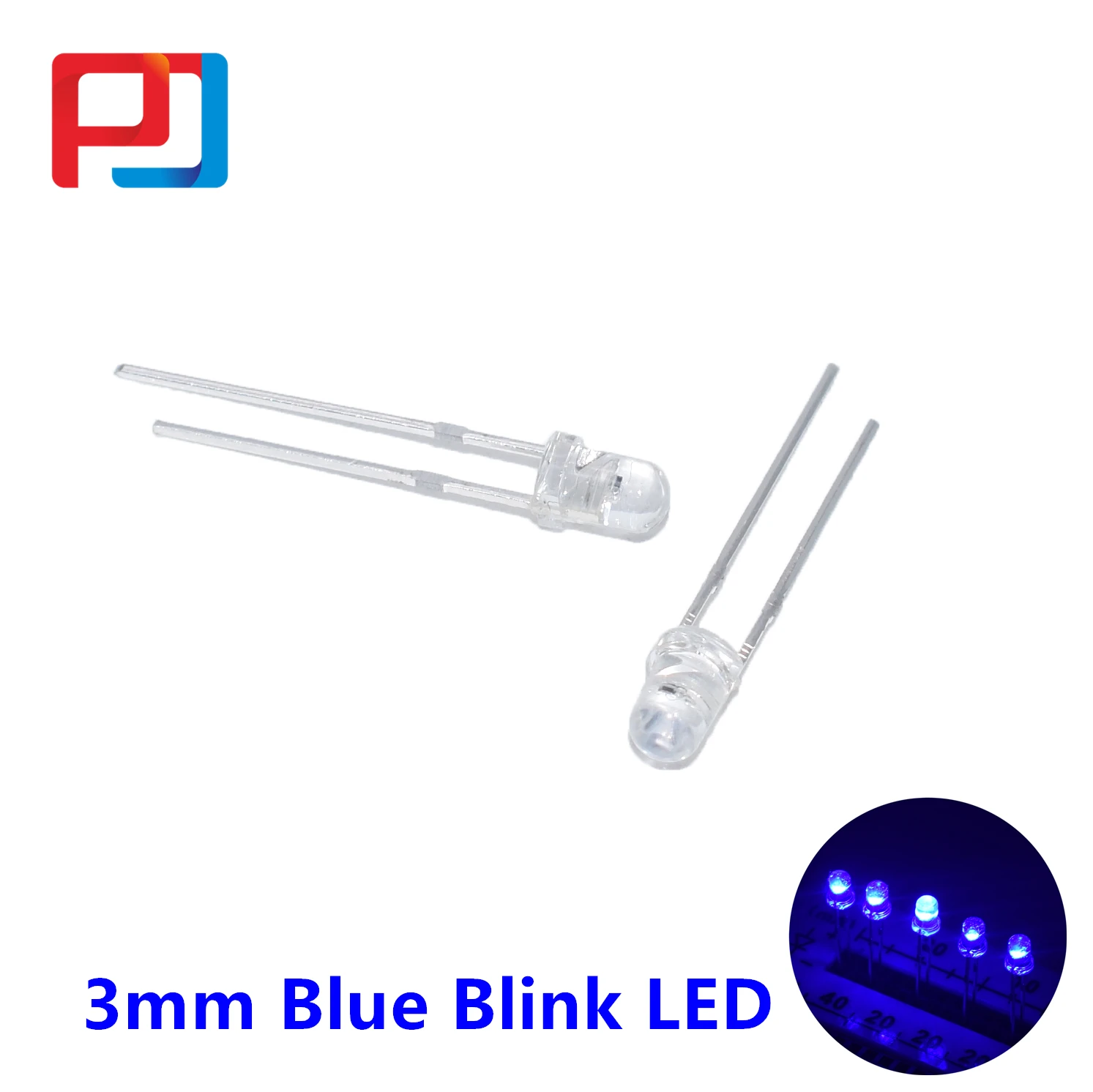 1000pcs 3mm LED Diodes Flash Flashing Blue Blinking 2-Pins Clear 3 mm Intermitente Azul Light Emitting Diodos F3 danshan Blue