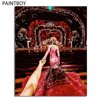 

PAINTBOY Framed Pictures DIY Painting By Numbers Hand Painted Oil On Canvas of Figure Painting Home Decor For Living Room GX3440