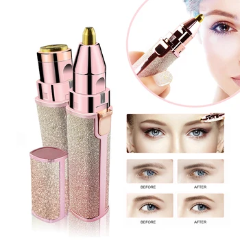 

2 In 1 Electric Eyebrow Trimmer Makeup Painless Eye Brow Epilator Mini Shaver Razors Women Portable Facial Body Hair Remover