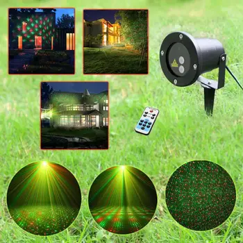 

Waterproof Outdoor Garden Projector R&G Stars Laser Xmas Light w/ Remote u