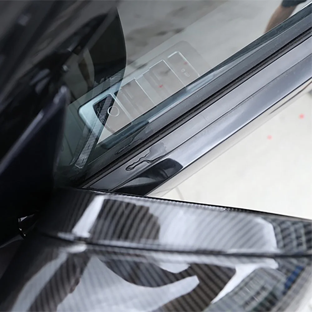 Car Exterior Door Rearview Mirror Guard Eyebrow Frame Cover Trim Fit for Land Rover Discovery Sport 2015 2016 2017 2018 2019 (4)