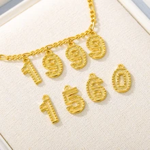 Customized English Number Chokers Necklaces Birthday Gift Personalized Birth Year Necklaces Women Men Mom Custom Digital Jewelry