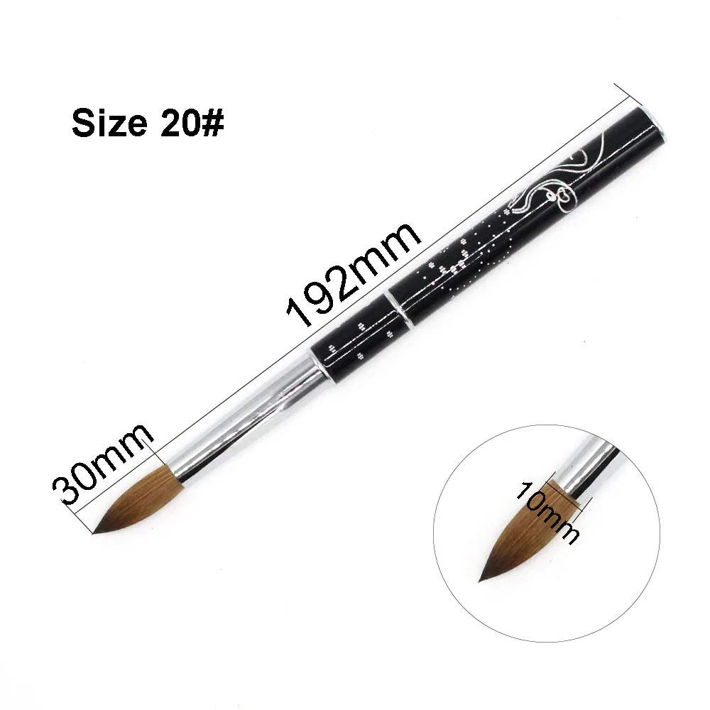 Size 20 Eval PRO УФ-гель для ногтей, чистый колинский Соболь, акриловая кисть для рисования ногтей, инструменты для ногтей, металлическая ручка 8#10#14#16#18#20 - Цвет: Size 20