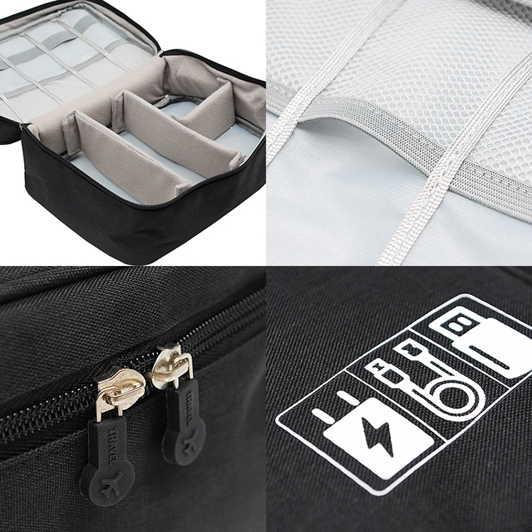 Портативный органайзер для электроники двухслойная сумка-Органайзер для путешествий USB гаджеты кабели зарядное устройство на молнии косметичка для путешествий