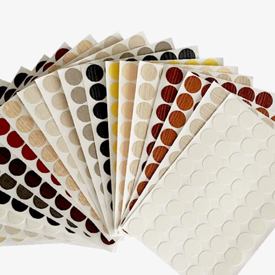 54PCS/Sheet PVC 21mm Self Adhesive Decorative Films Furniture Screw Cover Caps Stickers Wood Craft Desk Cabinet Ornament | Дом и сад