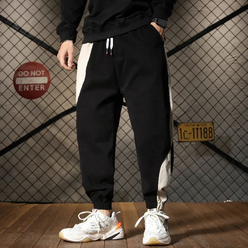 

Athletic Pants Men Autumn Korean-style Trend Students Large Size Harem Pants Skinny Slim Fit Workwear Beam Leg Casual Trousers