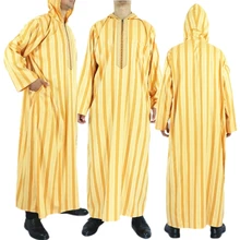 Aliexpress - Islamic Clothing Men Robes Kaftan Muslim Man Moroccan Hooded Long Dress Arabic Men Striped Robe Middle East National Costume