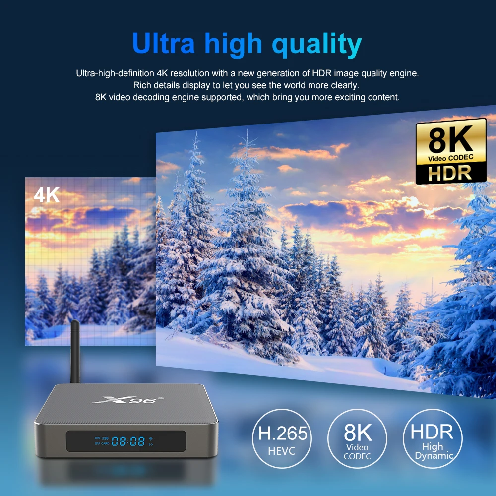 Android IPTV Decodificador 4K X96 X6 Smart TV Receptor HD - China El  receptor, receptor de TV