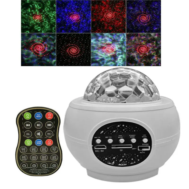 led night light LED Colorful Star Galaxy Projector Ocean Wave Night Light Rotate Starry Sky Projector Bluetooth Speaker Room Decor Kids Gifts bathroom night light Night Lights