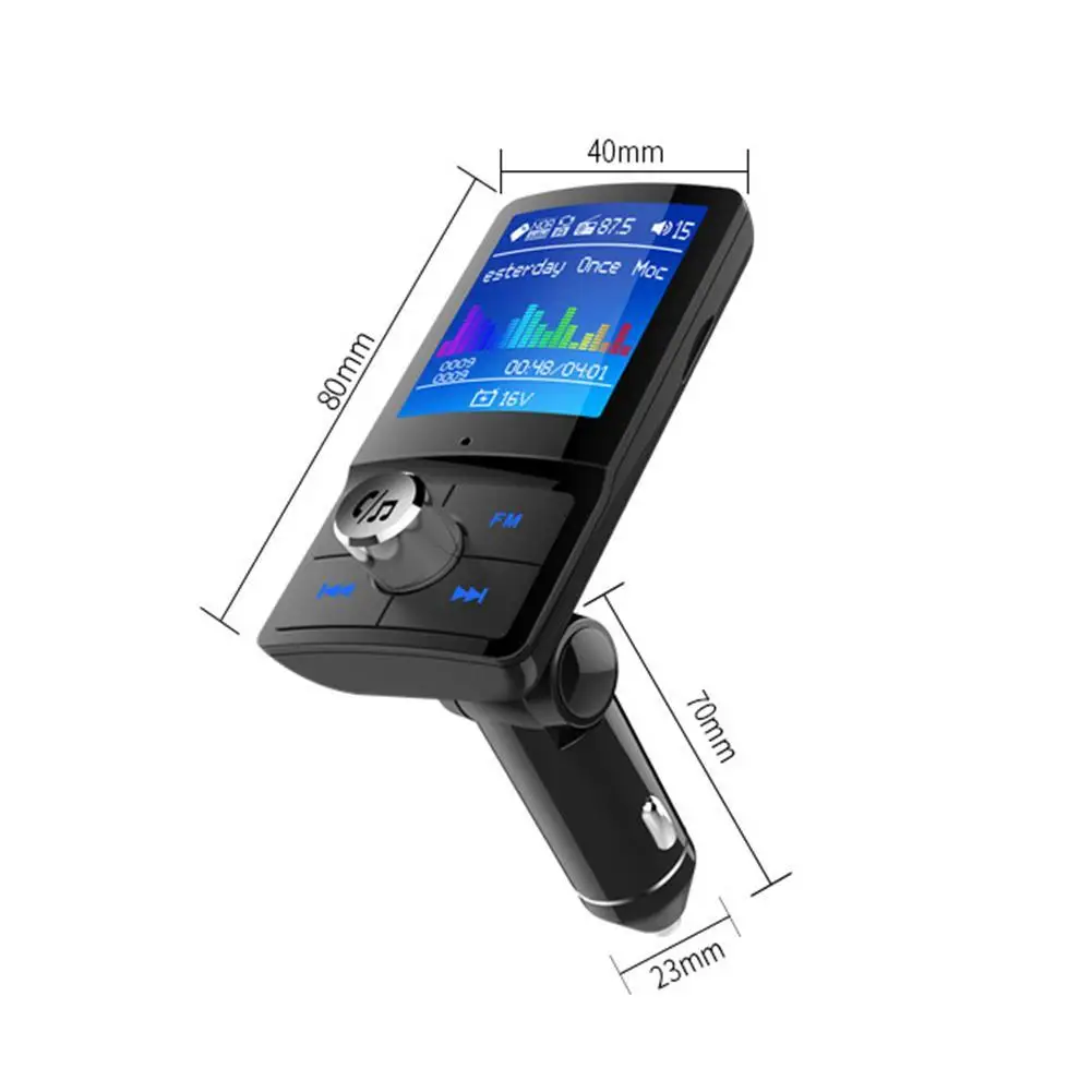 Цвет Экран FM передатчик Беспроводной автомобиля MP3 аудио Bluetooth Handsfree Car Kit с 5V 2.4A Dual USB зарядка Поддержка Siri