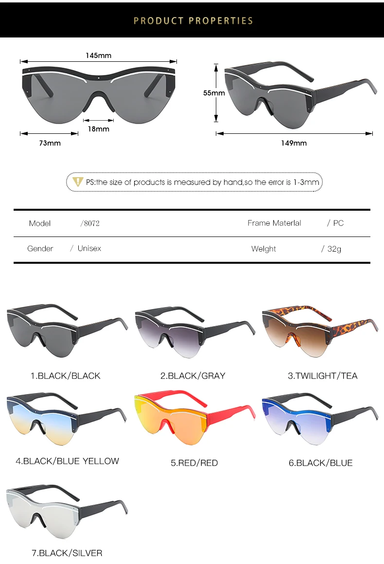 fashion vintage ladies cat eye sunglasses women one pieces sunglasses mirrored oversized lunette soleil femme
