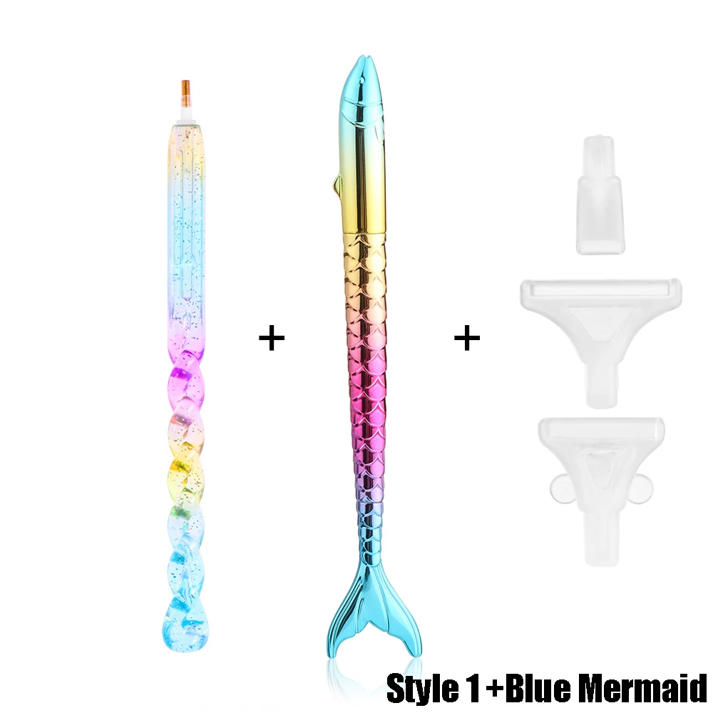 Blue Mermaid 1 набор 5D алмазная ручка для вышивания Русалочка инструмент для вышивки крестиком для рукоделия аксессуары для рукоделия - Цвет: Blue Mermaid